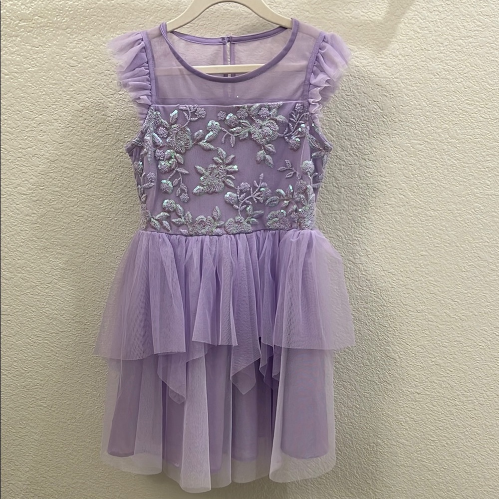 Lavender Floral Embroidered Dress